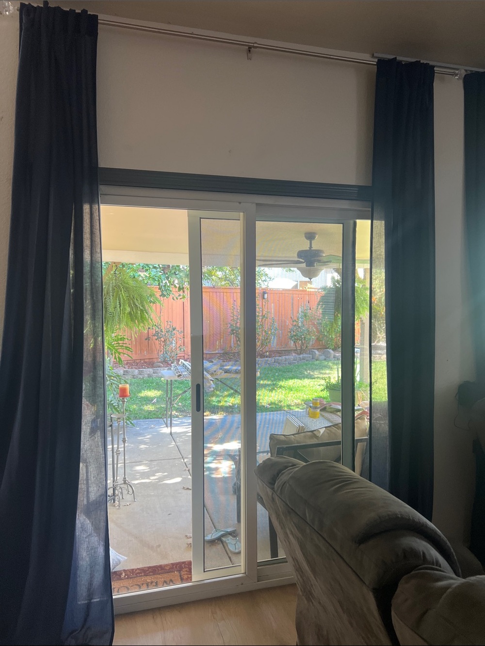 Navy Sheer Curtain Panel -